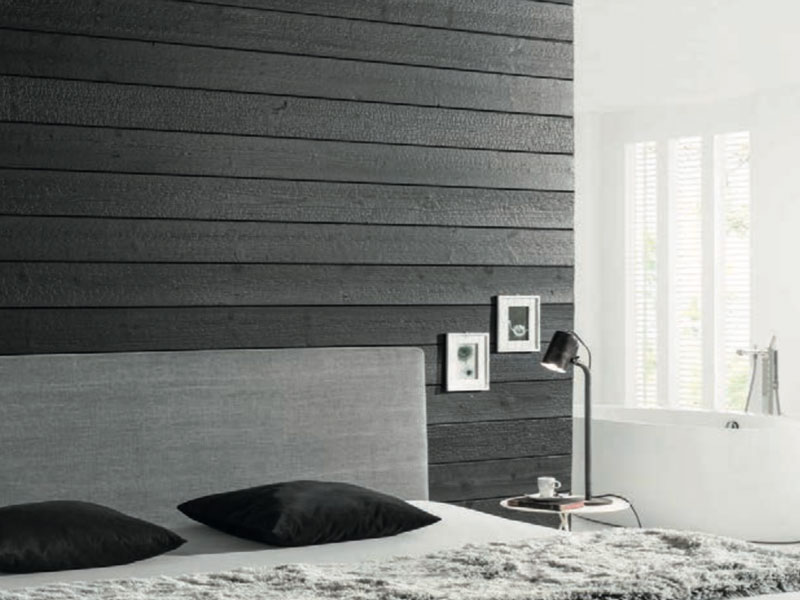 Facciata in legno con trattamento termico - parete interna