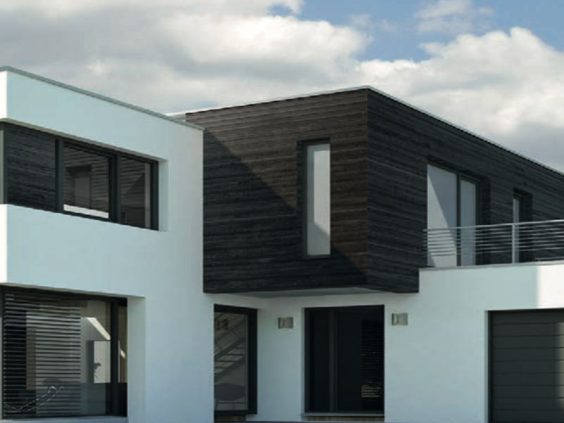 Facciata in legno con trattamento termico - facciata 1