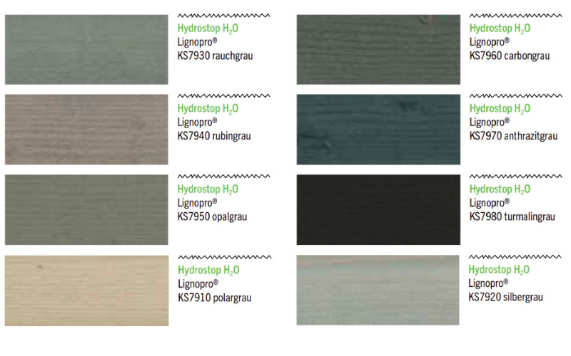 Tavolati in abete idrorepellente senza manutenzione - palette colori natural grey