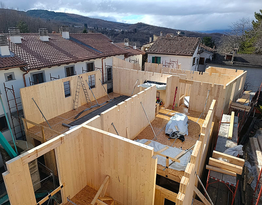 Xlam pannello parete - cantiere